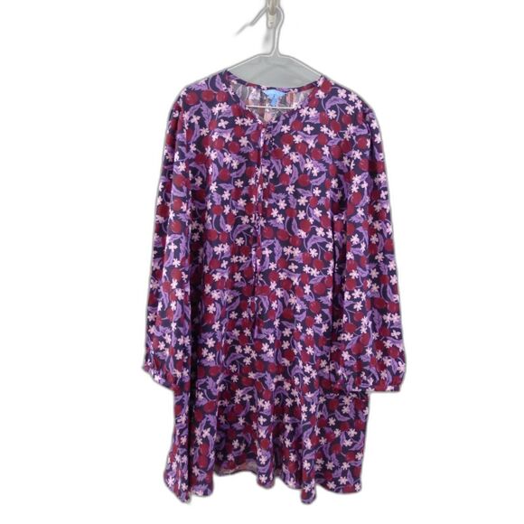 Draper James Plus Size Rosanne Shift Dress in Plum Floral XXL - Picture 4 of 10